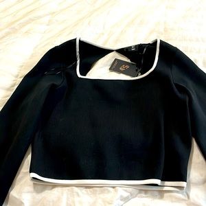 Beautiful black with white trim cropped top